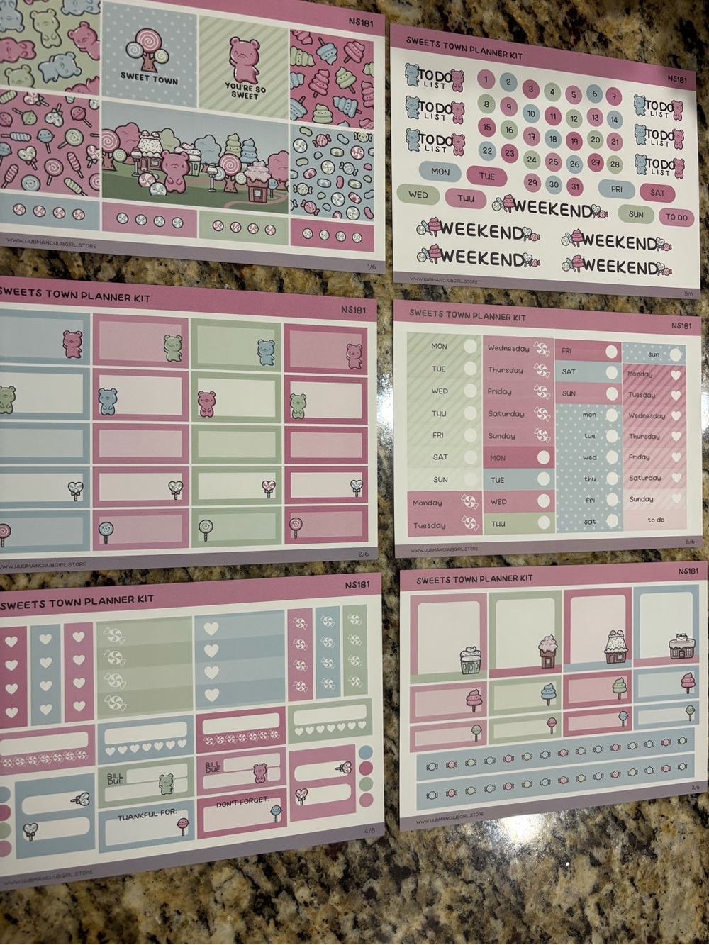 Hubman and Chubgirl Sweets Town Planner Kit – 6 Sticker Sheets 🍭💖
